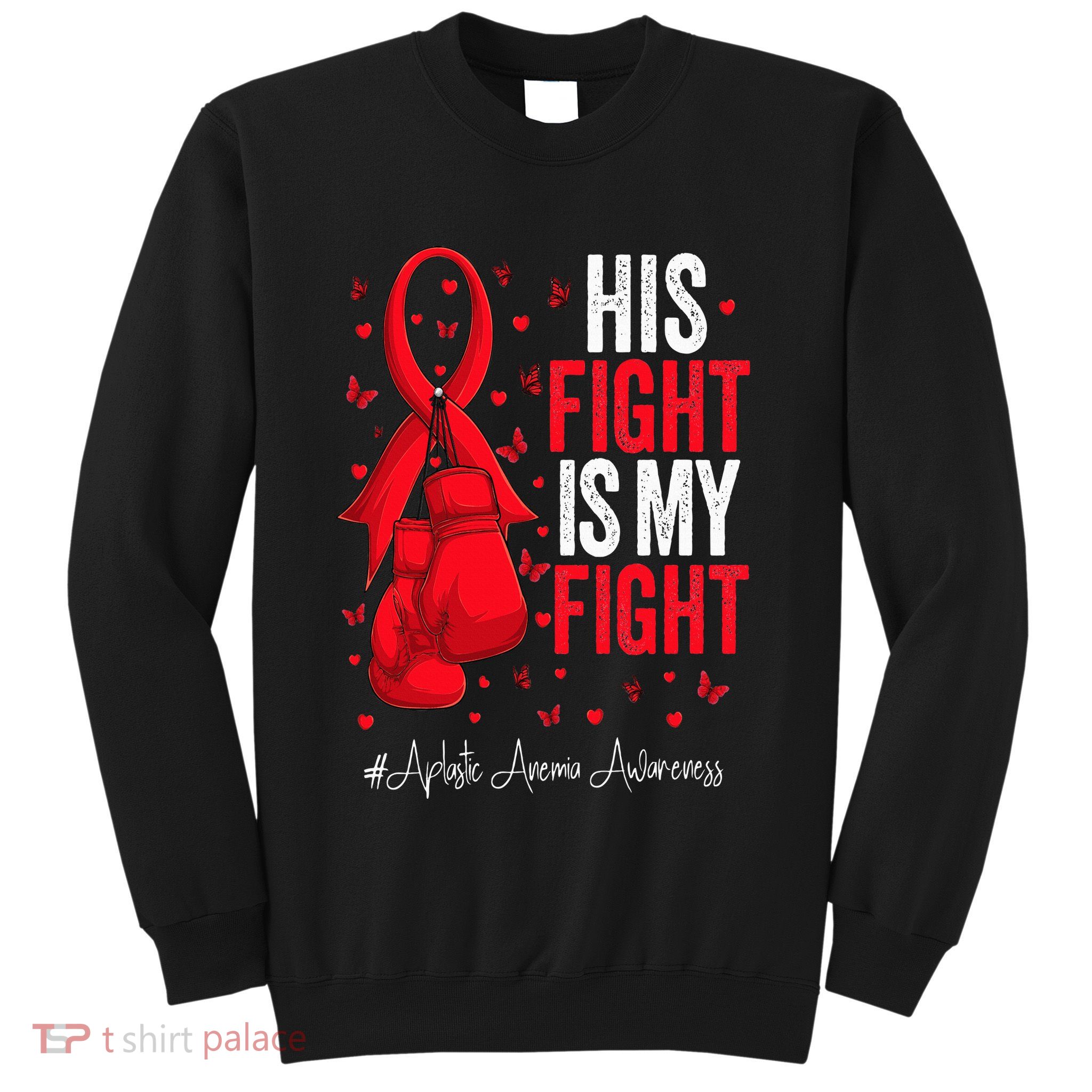 Red Ribbon Survivor Fighter Aplastic Anemia Awareness Sweatshirt