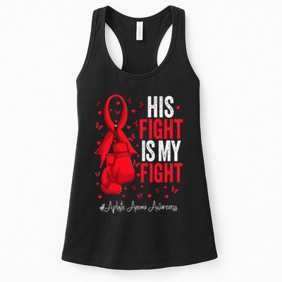 Red Ribbon Survivor Fighter Aplastic Anemia Awareness Womens Tank Top
