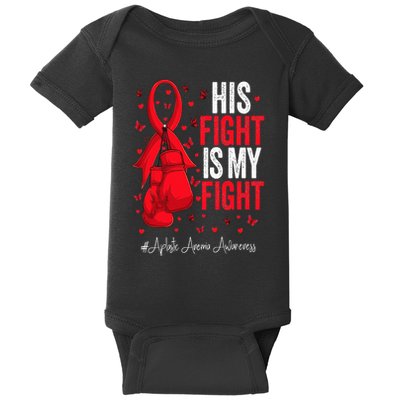 Red Ribbon Survivor Fighter Aplastic Anemia Awareness Baby Bodysuit
