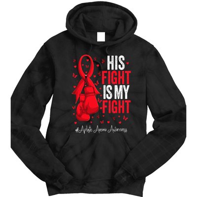 Red Ribbon Survivor Fighter Aplastic Anemia Awareness Tie Dye Hoodie