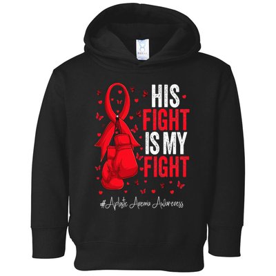 Red Ribbon Survivor Fighter Aplastic Anemia Awareness Toddler Hoodie