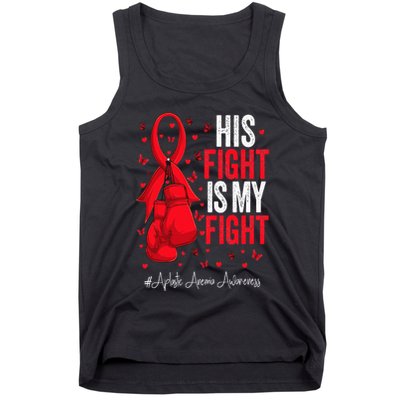 Red Ribbon Survivor Fighter Aplastic Anemia Awareness Tank Top
