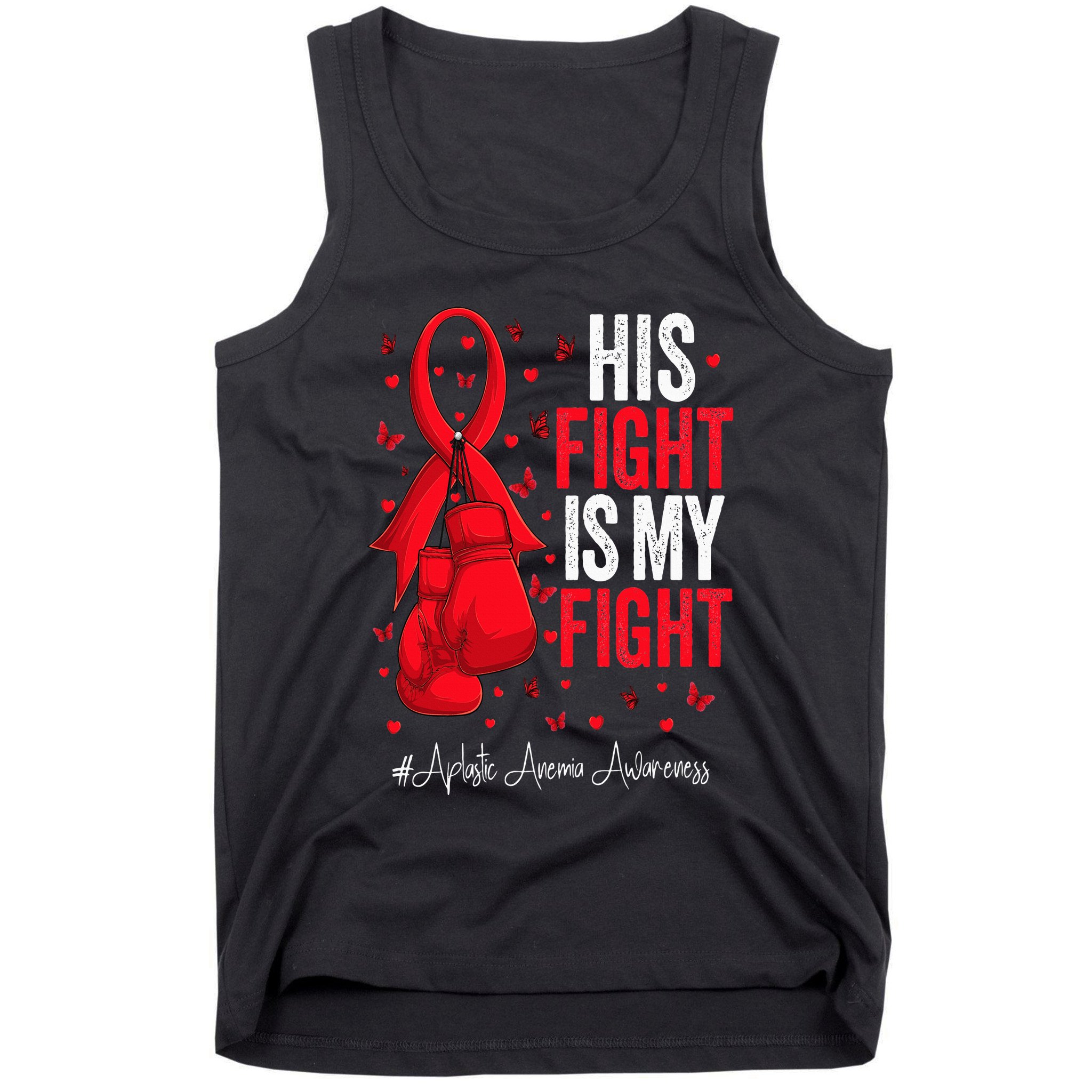 Red Ribbon Survivor Fighter Aplastic Anemia Awareness Tank Top