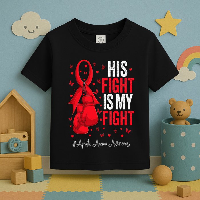 Red Ribbon Survivor Fighter Aplastic Anemia Awareness Toddler T-Shirt
