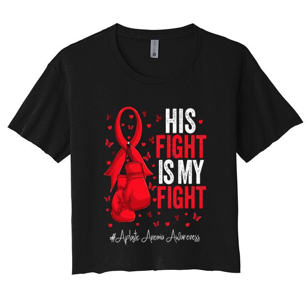 Red Ribbon Survivor Fighter Aplastic Anemia Awareness Crop Top