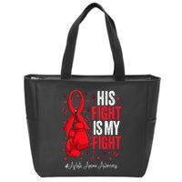Red Ribbon Survivor Fighter Aplastic Anemia Awareness Zip Tote Bag