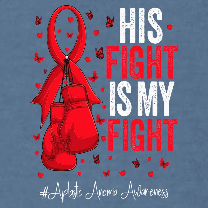 Red Ribbon Survivor Fighter Aplastic Anemia Awareness Garment-Dyed Sweatshirt