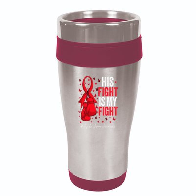 Red Ribbon Survivor Fighter Aplastic Anemia Awareness 16oz Travel Tumbler