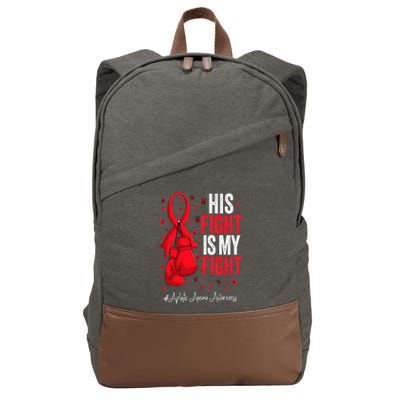 Red Ribbon Survivor Fighter Aplastic Anemia Awareness Cotton Canvas Backpack
