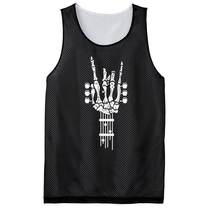 Rock & Roll Skeleton Guitar Music Lover Gift Mesh Reversible Basketball Jersey Tank