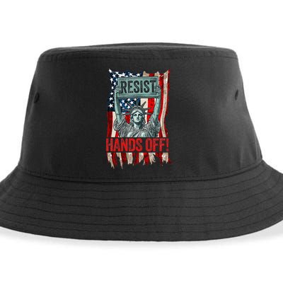 Resist Resistance Statue Of Liberty Hands Off Protest Retro Sustainable Bucket Hat