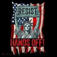Resist Resistance Statue Of Liberty Hands Off Protest Retro 7-Panel Snapback Hat