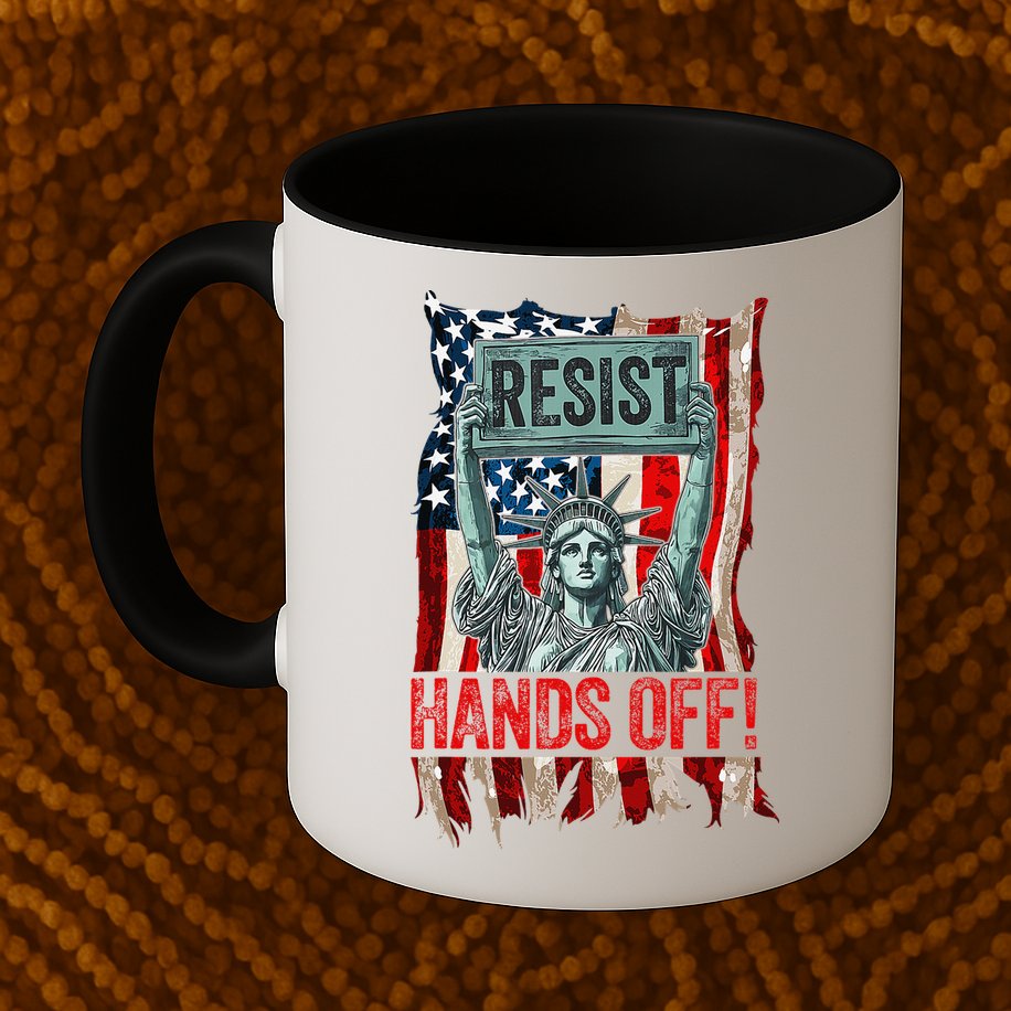 Resist Resistance Statue Of Liberty Hands Off Protest Retro Mug