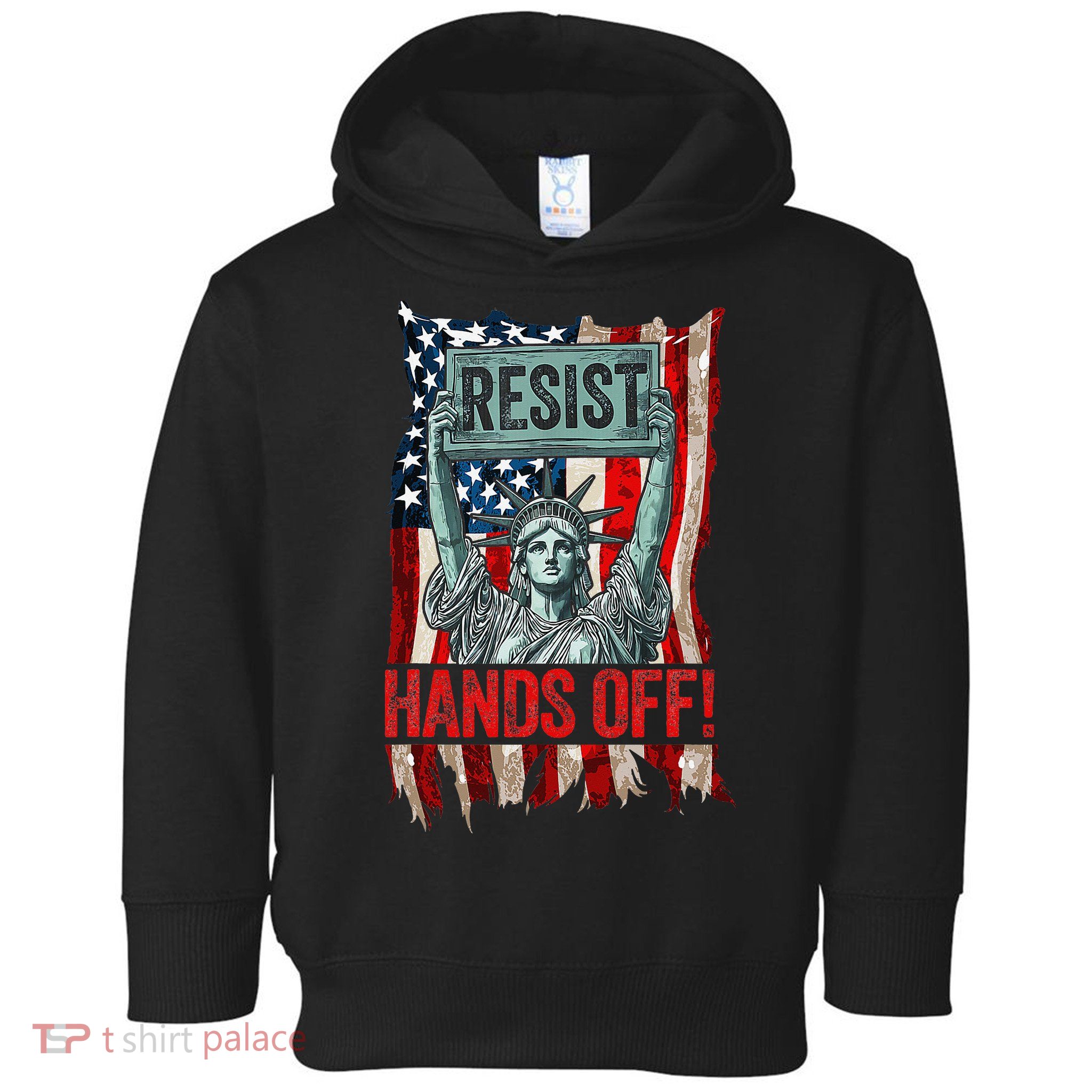 Resist Resistance Statue Of Liberty Hands Off Protest Retro Toddler Hoodie