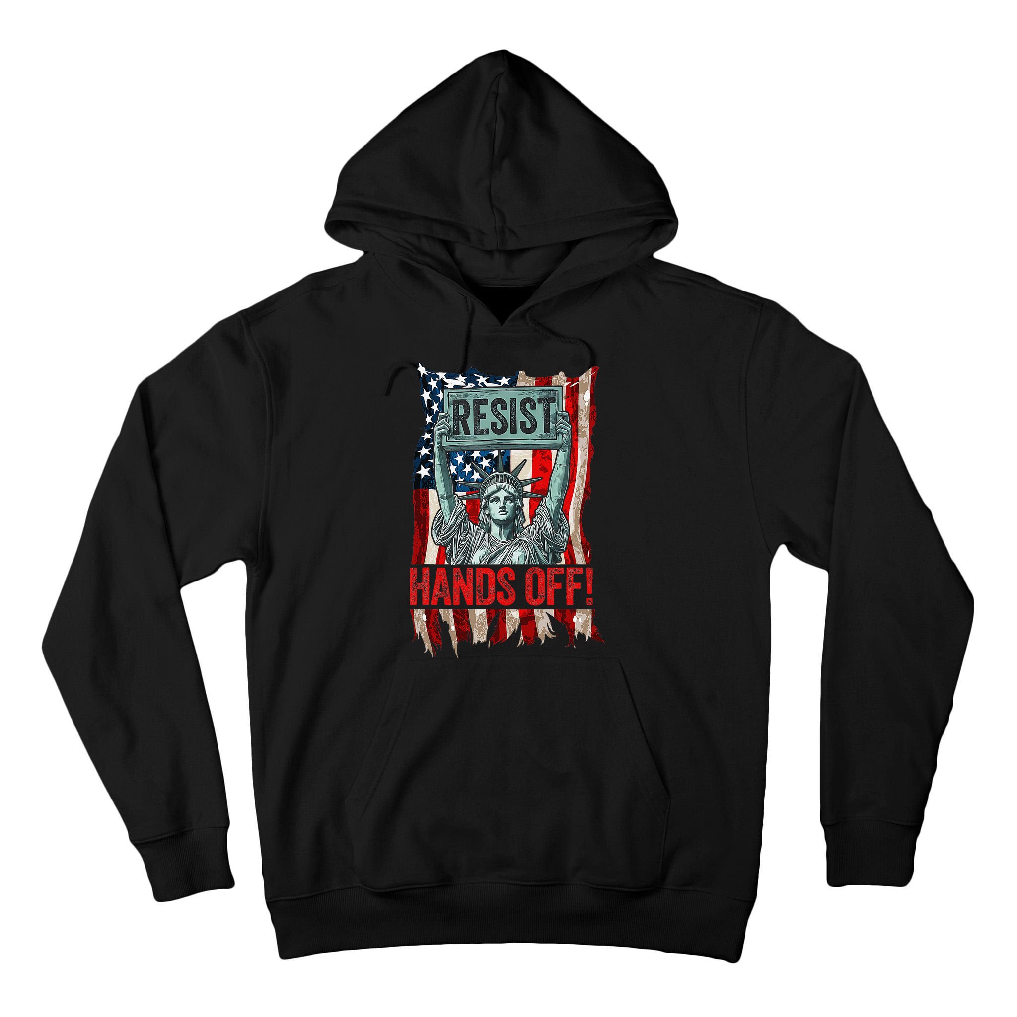 Resist Resistance Statue Of Liberty Hands Off Protest Retro Tall Hoodie
