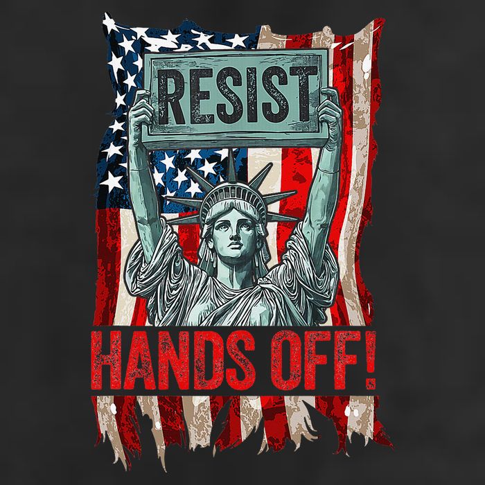 Resist Resistance Statue Of Liberty Hands Off Protest Retro Golf Towel