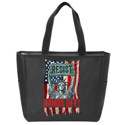 Resist Resistance Statue Of Liberty Hands Off Protest Retro Zip Tote Bag