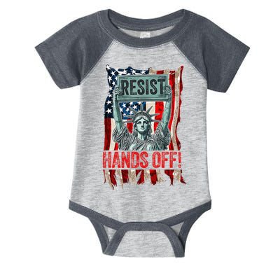 Resist Resistance Statue Of Liberty Hands Off Protest Retro Infant Baby Jersey Bodysuit