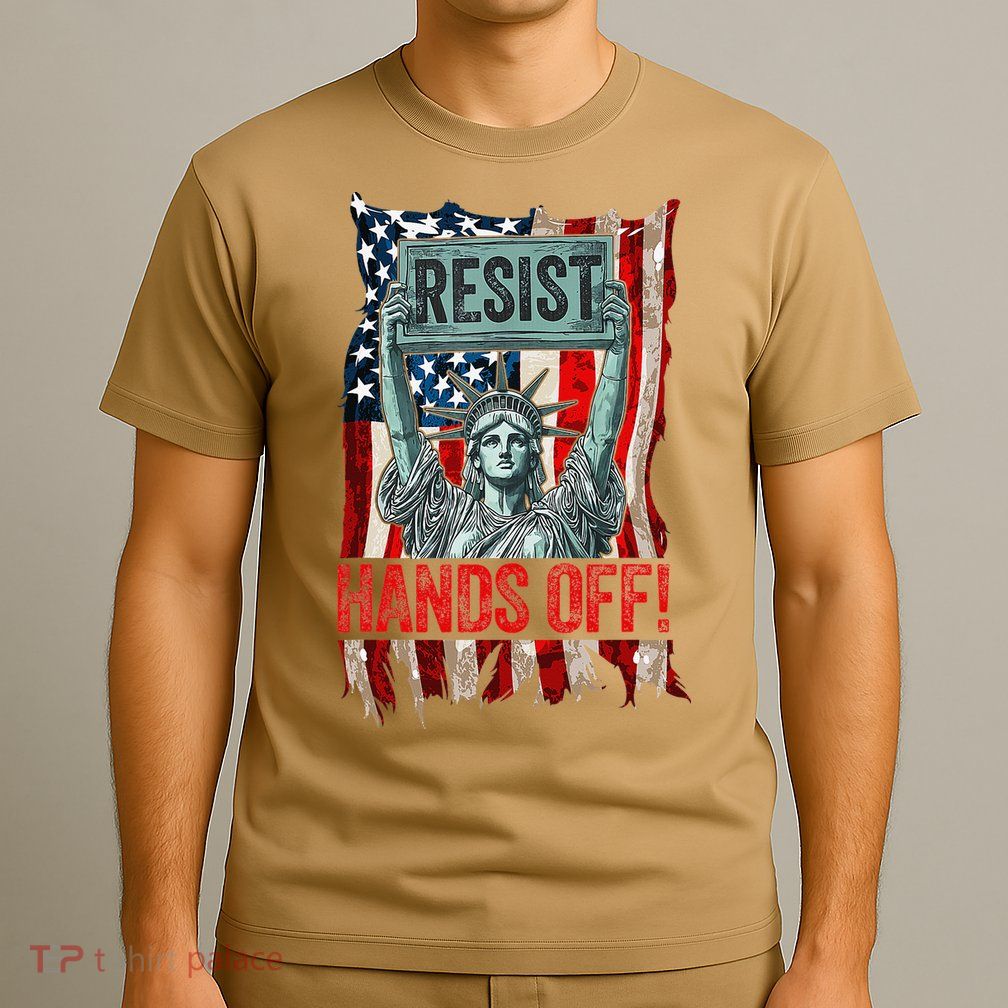 Resist Resistance Statue Of Liberty Hands Off Protest Retro T-Shirt