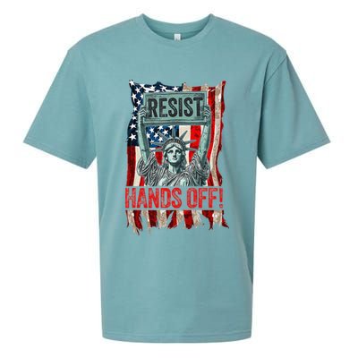 Resist Resistance Statue Of Liberty Hands Off Protest Retro Sueded Cloud Jersey T-Shirt
