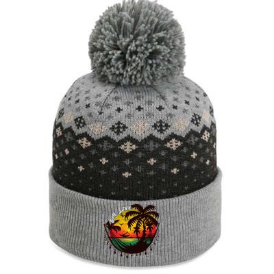 Rasta Reggae Sunset One Love Rastafari Jamaican The Baniff Cuffed Pom Beanie