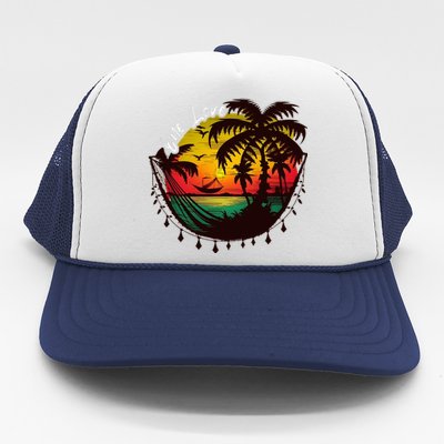 Rasta Reggae Sunset One Love Rastafari Jamaican Trucker Hat