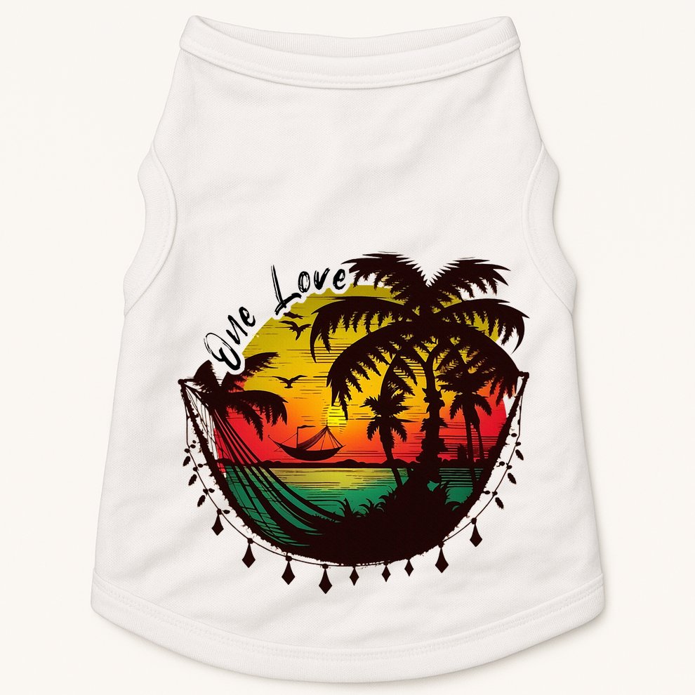 Rasta Reggae Sunset One Love Rastafari Jamaican Doggie Tank