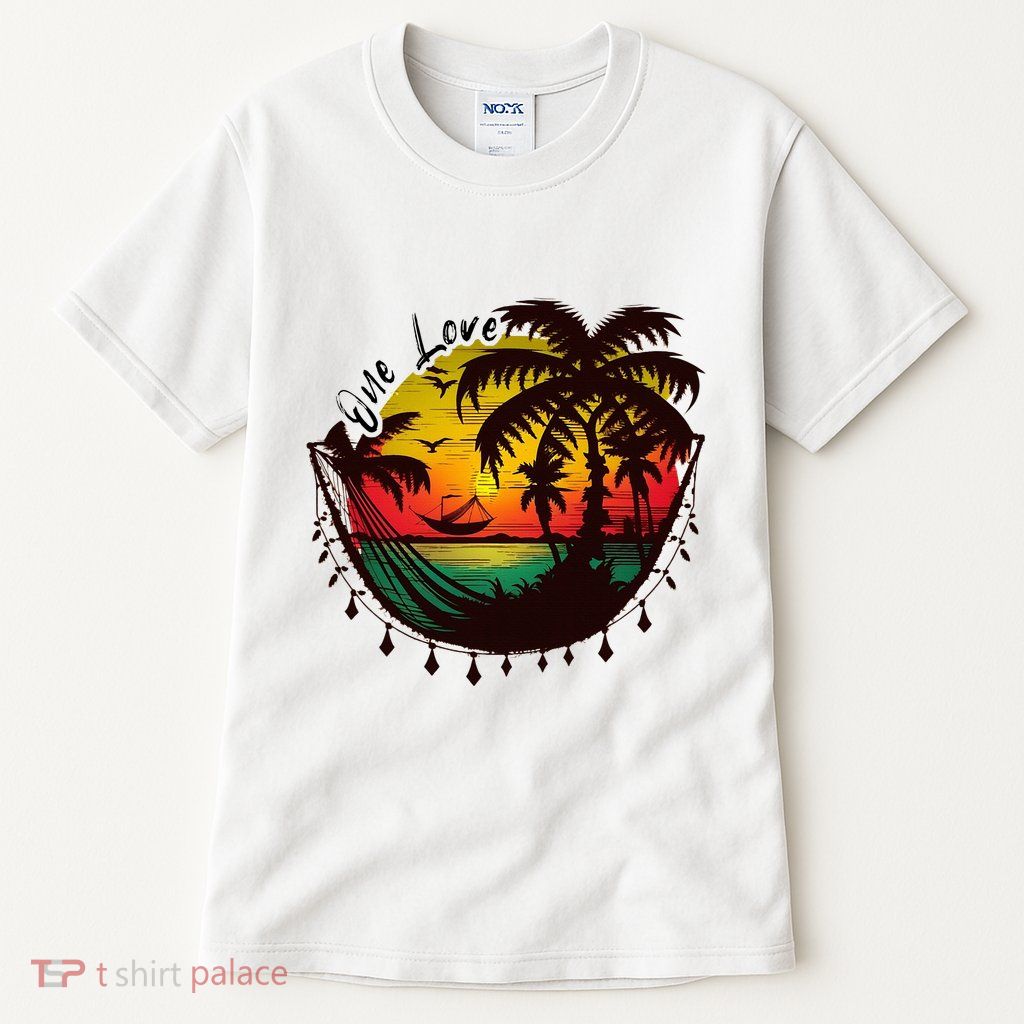 Rasta Reggae Sunset One Love Rastafari Jamaican Tall T-Shirt