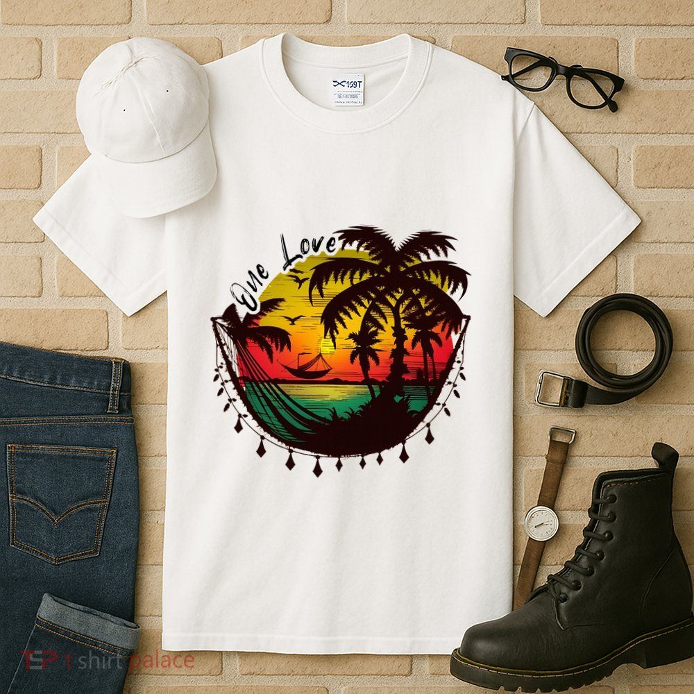Rasta Reggae Sunset One Love Rastafari Jamaican Tall T-Shirt