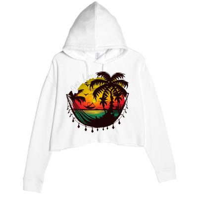 Rasta Reggae Sunset One Love Rastafari Jamaican Crop Fleece Hoodie