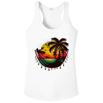 Rasta Reggae Sunset One Love Rastafari Jamaican Ladies PosiCharge Competitor Racerback Tank