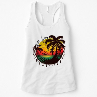 Rasta Reggae Sunset One Love Rastafari Jamaican Womens Tank Top