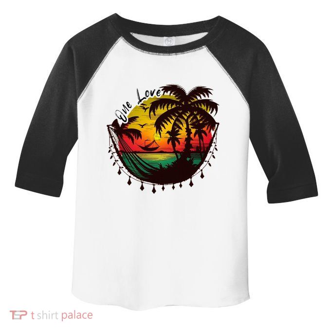 Rasta Reggae Sunset One Love Rastafari Jamaican Toddler Fine Jersey T-Shirt