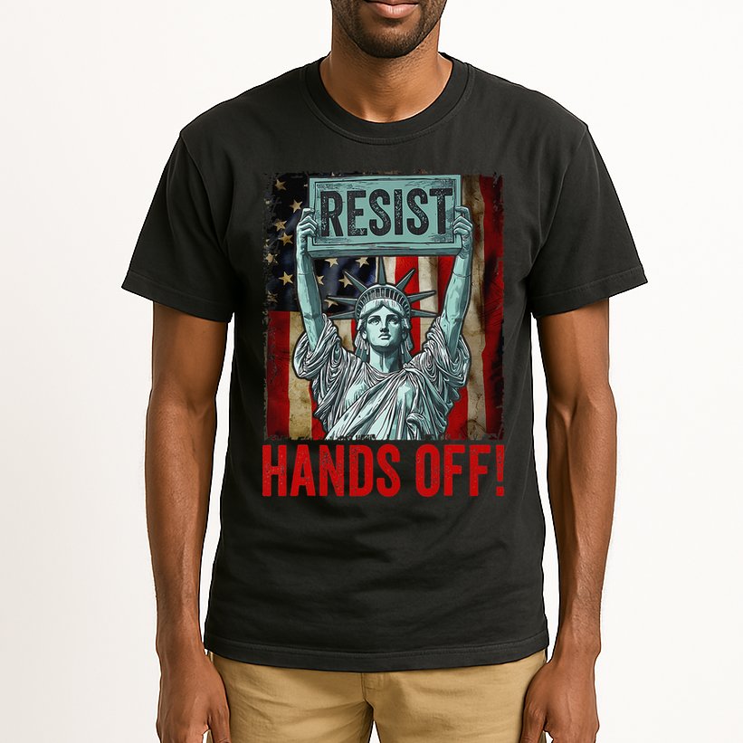 Resist Resistance Statue Of Liberty Hands Off Protest Tall T-Shirt