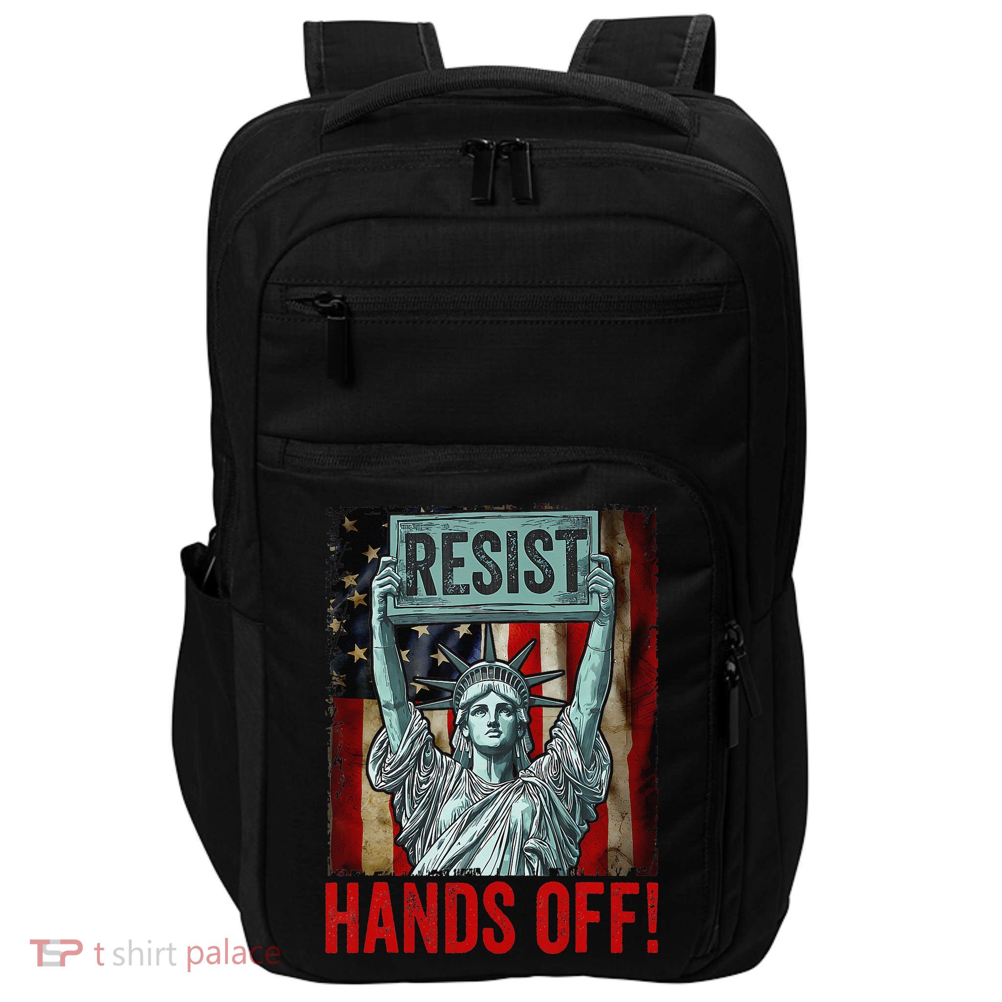 Resist Resistance Statue Of Liberty Hands Off Protest Impact Tech Backpack
