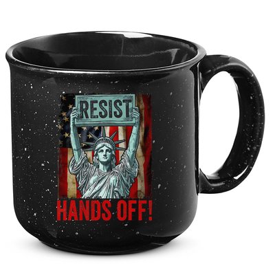 Resist Resistance Statue Of Liberty Hands Off Protest 15oz Campfire Ceramic Mug