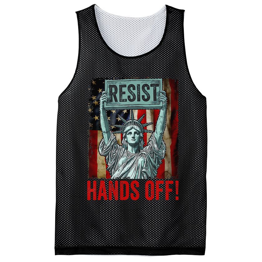 Resist Resistance Statue Of Liberty Hands Off Protest Mesh Reversible Basketball Jersey Tank