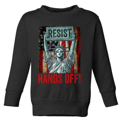 Resist Resistance Statue Of Liberty Hands Off Protest Toddler Sweatshirt