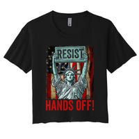 Resist Resistance Statue Of Liberty Hands Off Protest Women's Crop Top Tee