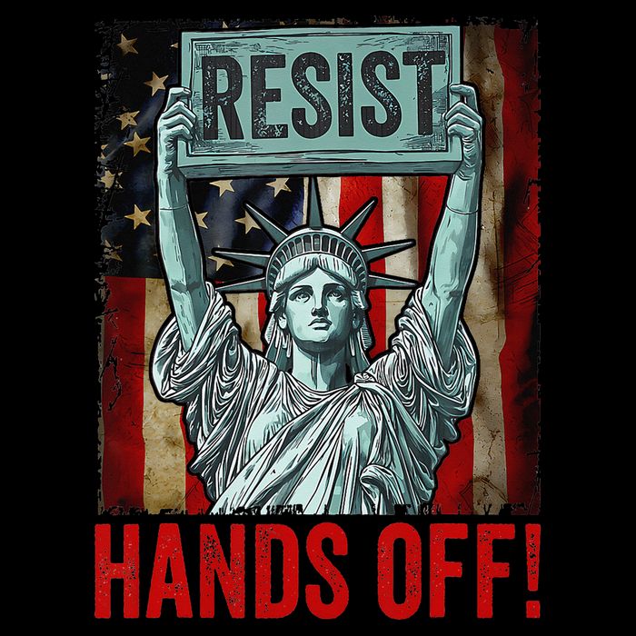Resist Resistance Statue Of Liberty Hands Off Protest Women's Crop Top Tee