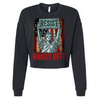 Resist Resistance Statue Of Liberty Hands Off Protest Cropped Pullover Crew