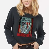 Resist Resistance Statue Of Liberty Hands Off Protest Cropped Pullover Crew