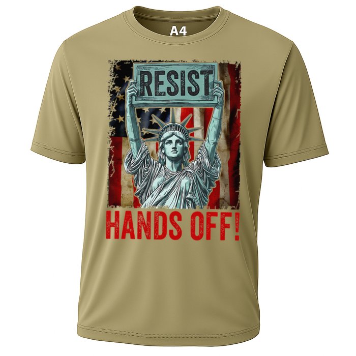 Resist Resistance Statue Of Liberty Hands Off Protest Cooling Performance Crew T-Shirt