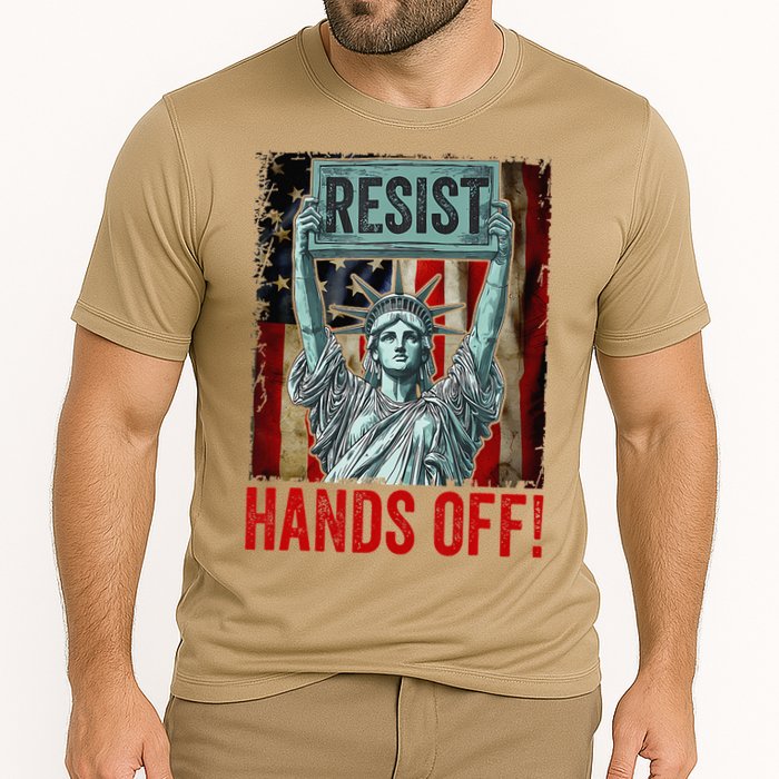 Resist Resistance Statue Of Liberty Hands Off Protest Cooling Performance Crew T-Shirt
