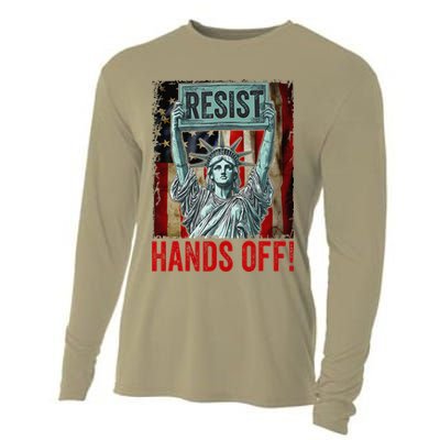 Resist Resistance Statue Of Liberty Hands Off Protest Cooling Performance Long Sleeve Crew