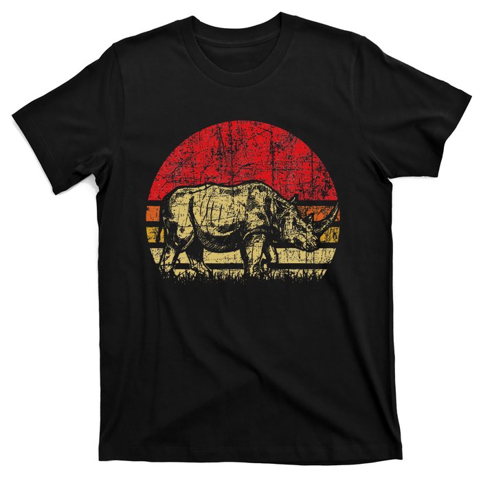 Retro Rhinoceros Safari Rhino Lover Endangered Animals T-Shirt