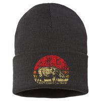 Retro Rhinoceros Safari Rhino Lover Endangered Animals Sustainable Knit Beanie