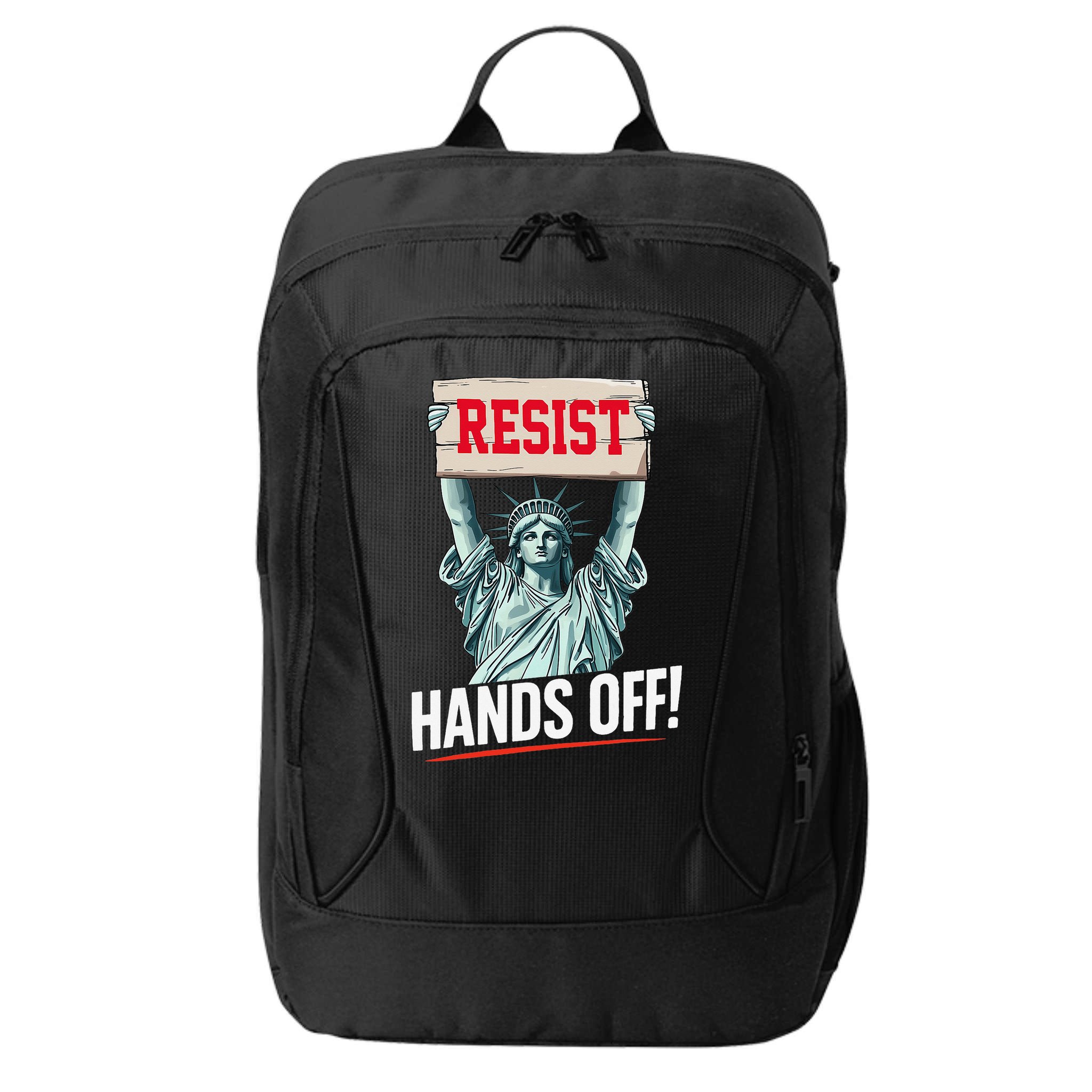 Resist Resistance Statue Of Liberty Hands Off Protest City Backpack