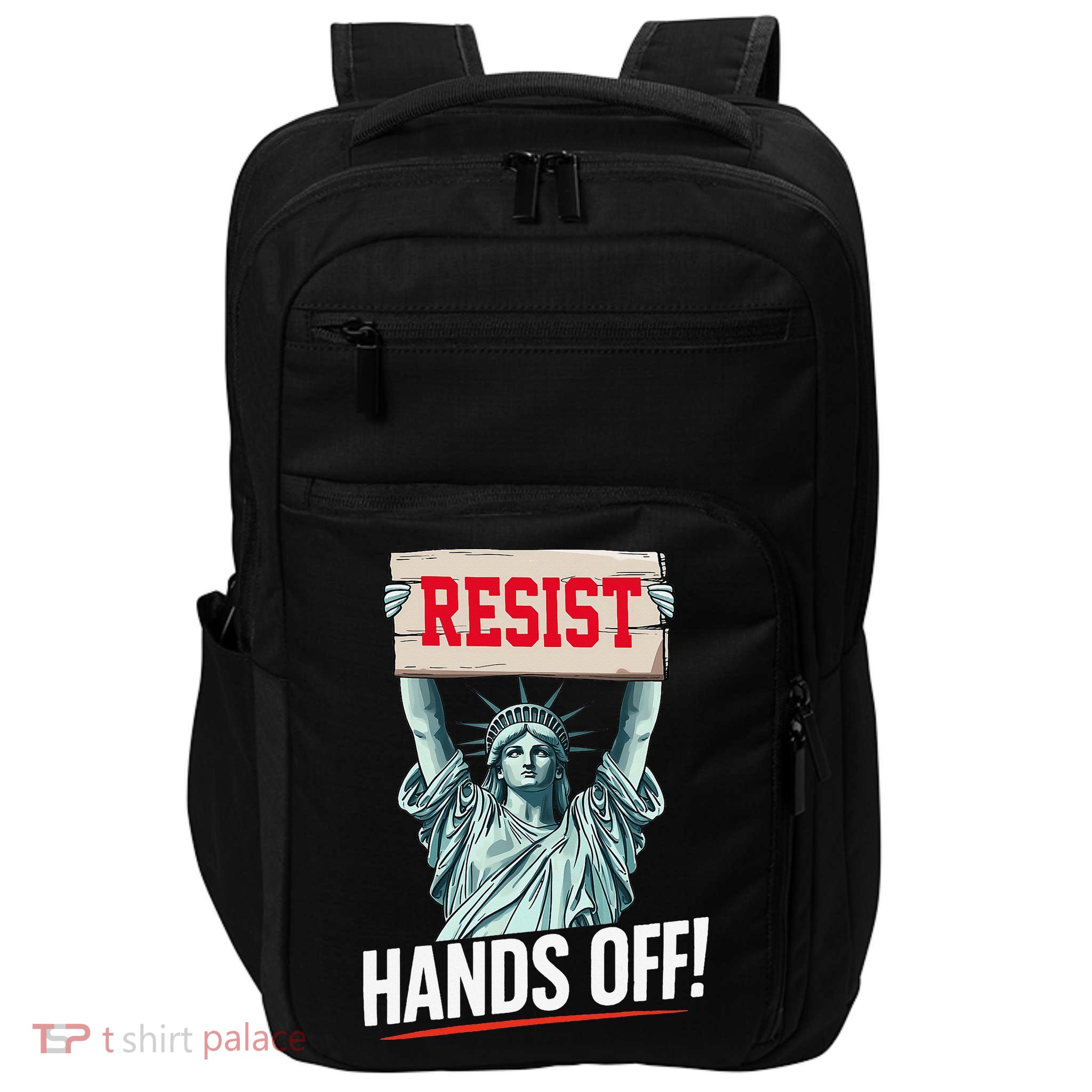 Resist Resistance Statue Of Liberty Hands Off Protest Impact Tech Backpack