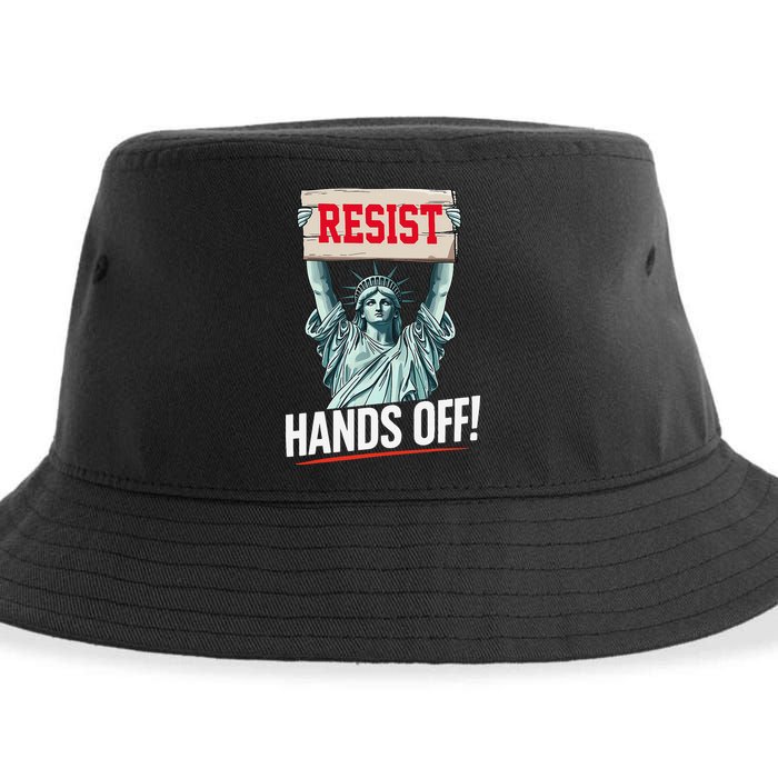 Resist Resistance Statue Of Liberty Hands Off Protest Sustainable Bucket Hat